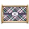 Plaid with Pop Natural Wooden Tray - Small (Personalized)