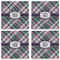 Plaid with Pop Set of 4 Sandstone Coasters - See All 4 View