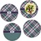 Plaid with Pop Set of Lunch / Dinner Plates