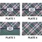 Plaid with Pop Set of Rectangular Appetizer / Dessert Plates (Approval)