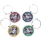 Plaid with Pop Set of Silver Wine Wine Charms