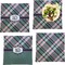 Plaid with Pop Set of Square Dinner Plates