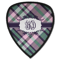 Plaid with Pop Iron on Shield Patch A w/ Monogram