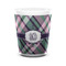 Plaid with Pop Ceramic Shot Glass - 1.5 oz - White - Set of 4 (Personalized)