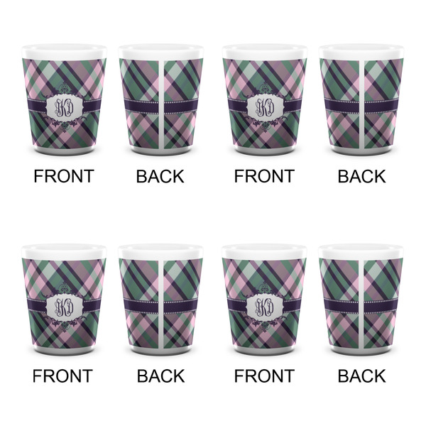 Plaid with Pop Shot Glass - White - Set of 4 - APPROVAL
