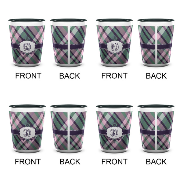 Plaid with Pop Shot Glassess - Two Tone - Set of 4 - APPROVAL