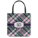 Plaid with Pop Canvas Tote Bag - Large - 18"x18" (Personalized)