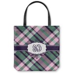 Plaid with Pop Canvas Tote Bag - Small - 13"x13" (Personalized)