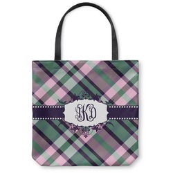 Plaid with Pop Canvas Tote Bag (Personalized)