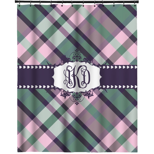Custom Plaid with Pop Extra Long Shower Curtain - 70"x84" (Personalized)