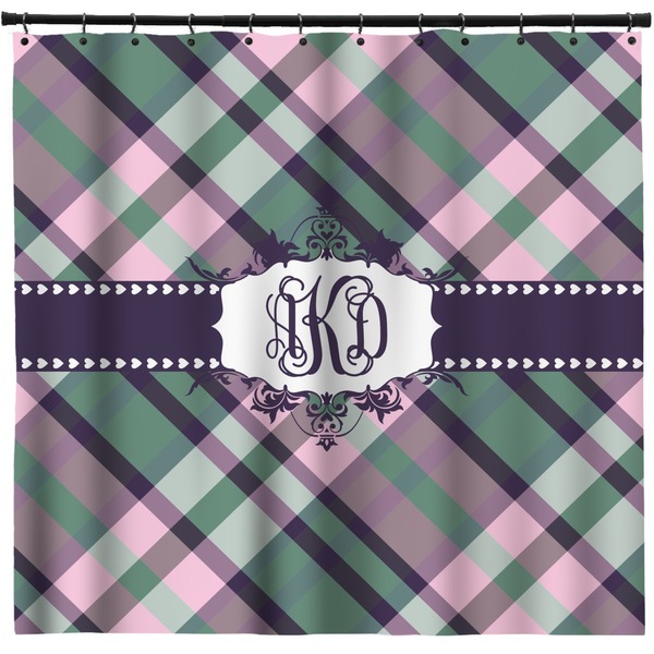 Custom Plaid with Pop Shower Curtain - 71" x 74" (Personalized)