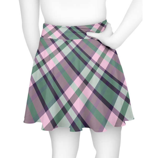 Plaid with Pop Skater Skirt - Back