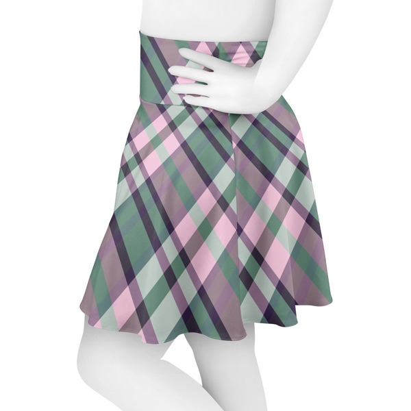 Plaid with Pop Skater Skirt - Side