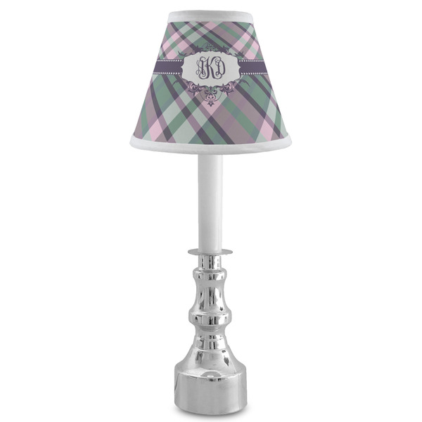 Plaid with Pop Small Chandelier Lamp - LIFESTYLE (on candle stick)
