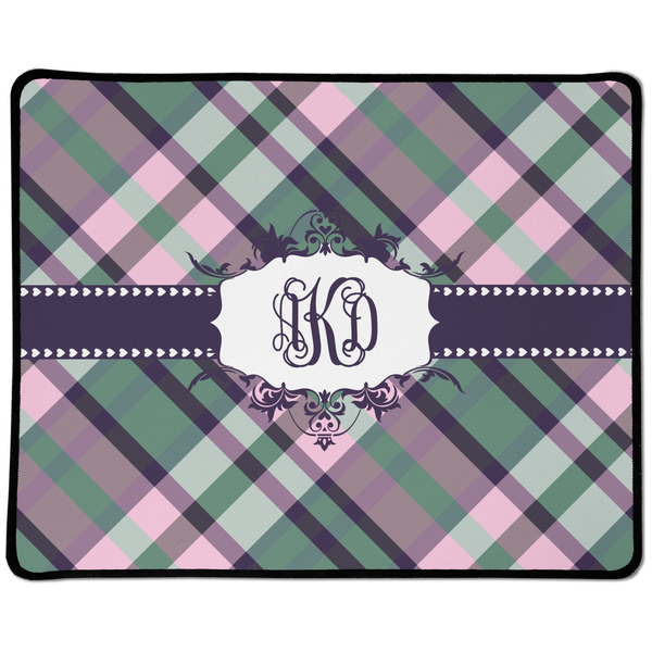 Custom Plaid with Pop Large Gaming Mouse Pad - 12.5" x 10" (Personalized)