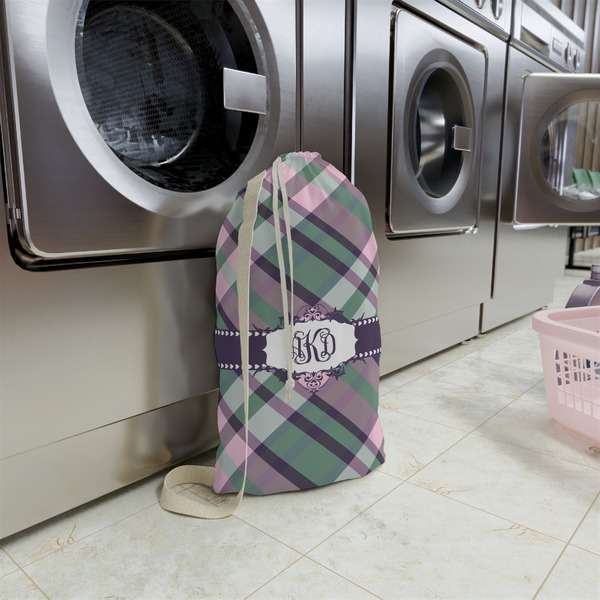 Plaid with Pop Small Landry Bag - In Context