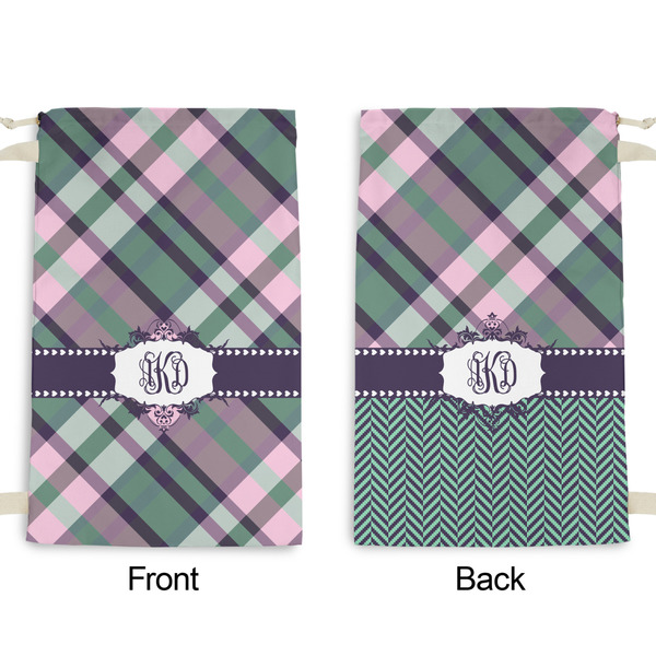 Plaid with Pop Small Laundry Bag - Front & Back View
