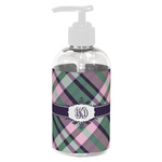 Plaid with Pop Plastic Soap / Lotion Dispenser (8 oz - Small - White) (Personalized)