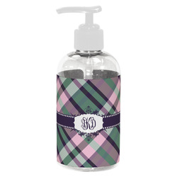 Plaid with Pop Plastic Soap / Lotion Dispenser (8 oz - Small - White) (Personalized)