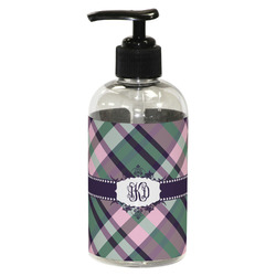 Plaid with Pop Plastic Soap / Lotion Dispenser (8 oz - Small - Black) (Personalized)