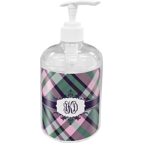 Custom Plaid with Pop Acrylic Soap & Lotion Bottle (Personalized)