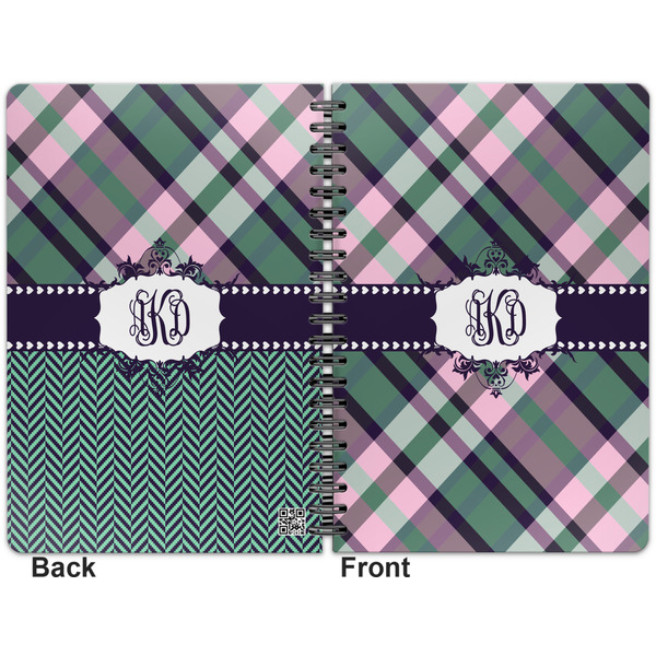 Plaid with Pop Spiral Journal 7 x 10 - Apvl