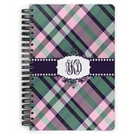 Plaid with Pop Spiral Notebook - 7x10 w/ Monogram