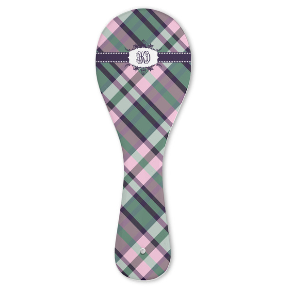 Custom Plaid with Pop Ceramic Spoon Rest (Personalized)