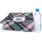 Plaid with Pop Sports Towel Folded with Water Bottle
