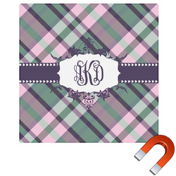 Plaid with Pop Square Car Magnet - 6" (Personalized)
