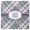 Plaid with Pop Square Coaster Rubber Back - Single