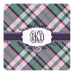 Plaid with Pop Square Decal - Large (Personalized)