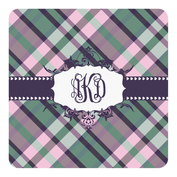 Custom Plaid with Pop Square Decal - Small (Personalized)