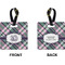 Plaid with Pop Square Luggage Tag (Front + Back)