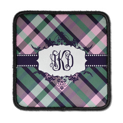 Plaid with Pop Iron On Square Patch w/ Monogram