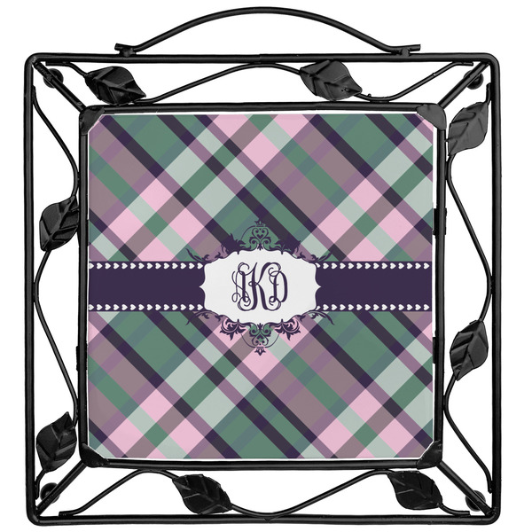 Custom Plaid with Pop Square Trivet (Personalized)