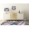Plaid with Pop Square Wall Decal Wooden Desk