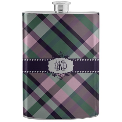 Plaid with Pop Stainless Steel Flask (Personalized)