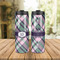 Plaid with Pop Stainless Steel Tumbler - Lifestyle