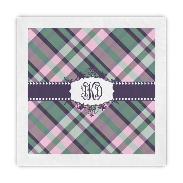 Custom Plaid with Pop Standard Decorative Napkins (Personalized)