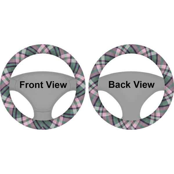 Plaid with Pop Steering Wheel Cover- Front and Back