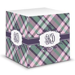 Plaid with Pop Sticky Note Cube (Personalized)
