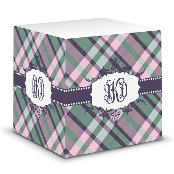 Custom Plaid with Pop Sticky Note Cube (Personalized)