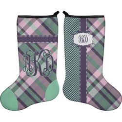 Plaid with Pop Holiday Stocking - Double-Sided - Neoprene (Personalized)