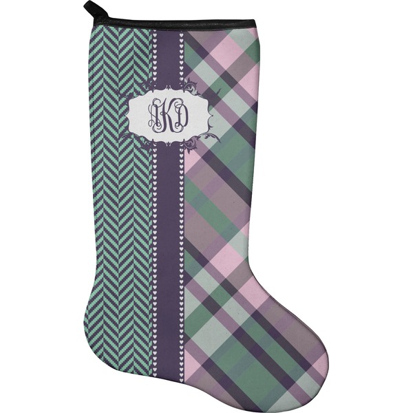 Custom Plaid with Pop Holiday Stocking - Neoprene (Personalized)