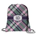 Plaid with Pop Drawstring Backpack - Medium (Personalized)