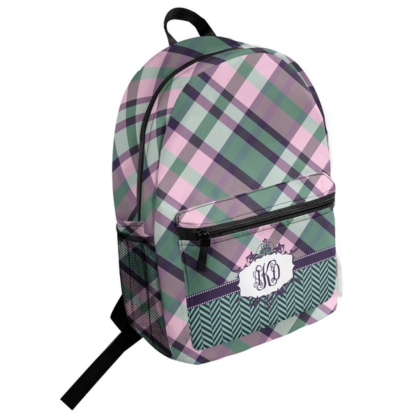 Custom Plaid with Pop Student Backpack (Personalized)
