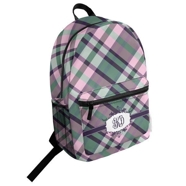 Custom Plaid with Pop Student Backpack (Personalized)