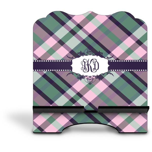 Plaid with Pop Stylized Tablet Stand - Front without iPad