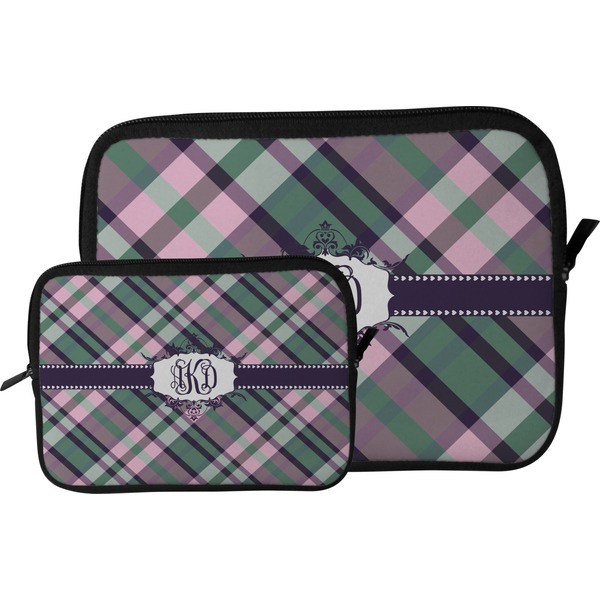 Plaid with Pop Tablet Sleeve (Size Comparison)